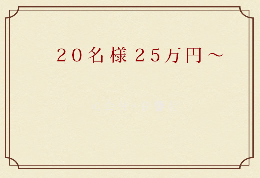 20名様　28万円～